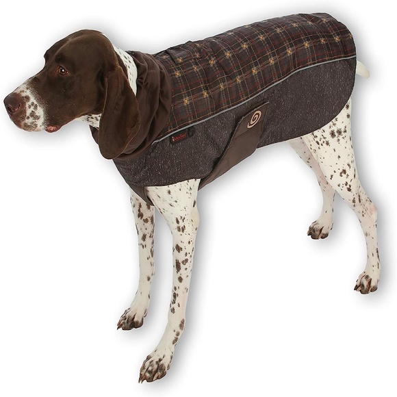 Ultra Paws Other - Ultra Paws Dog Comfort Coat, Brown Plaid/Reflective, 4XL, Warm
